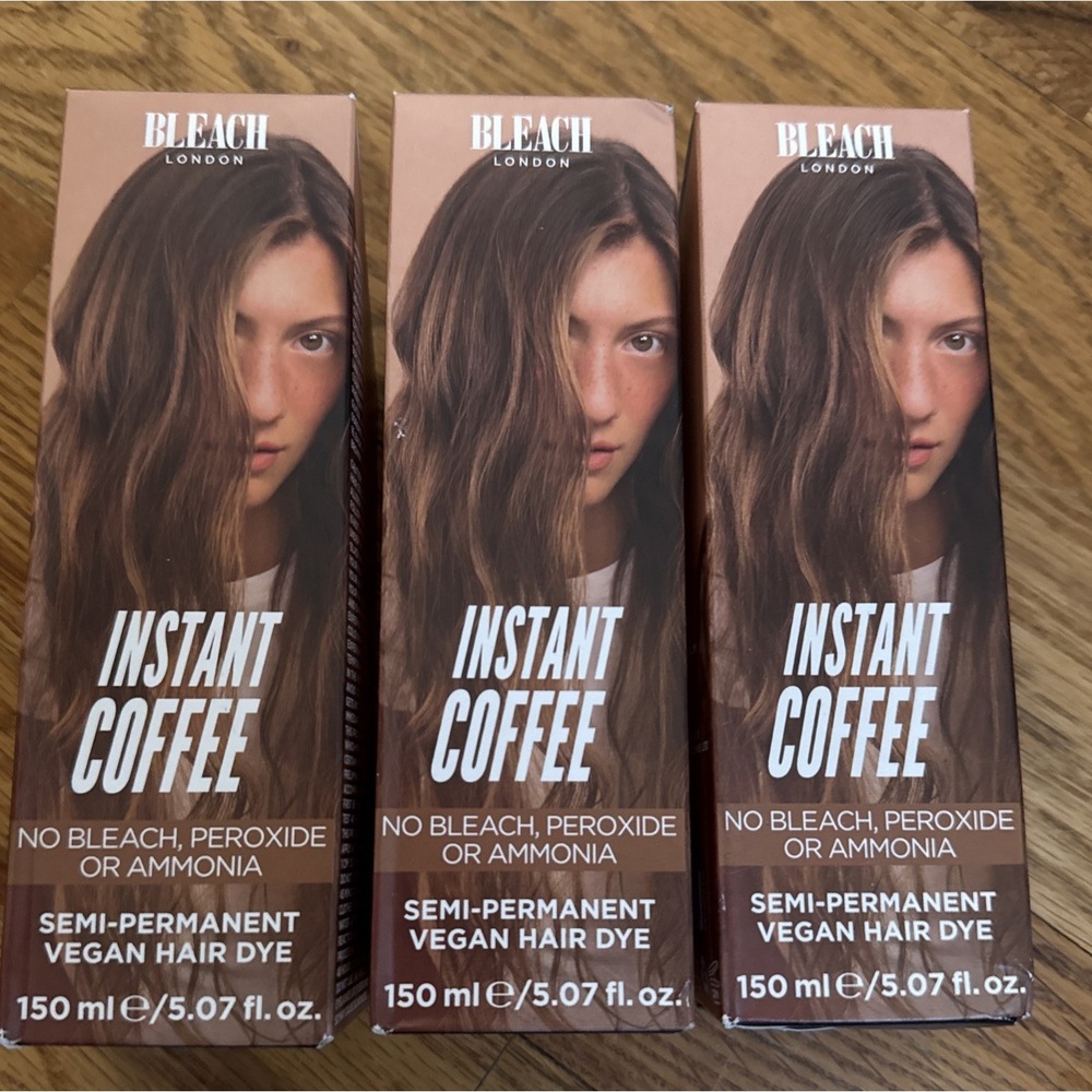 3 Pk Bleach London Instant Coffee Semi Permanent Vegan Hair Dye Blondes Brunette
